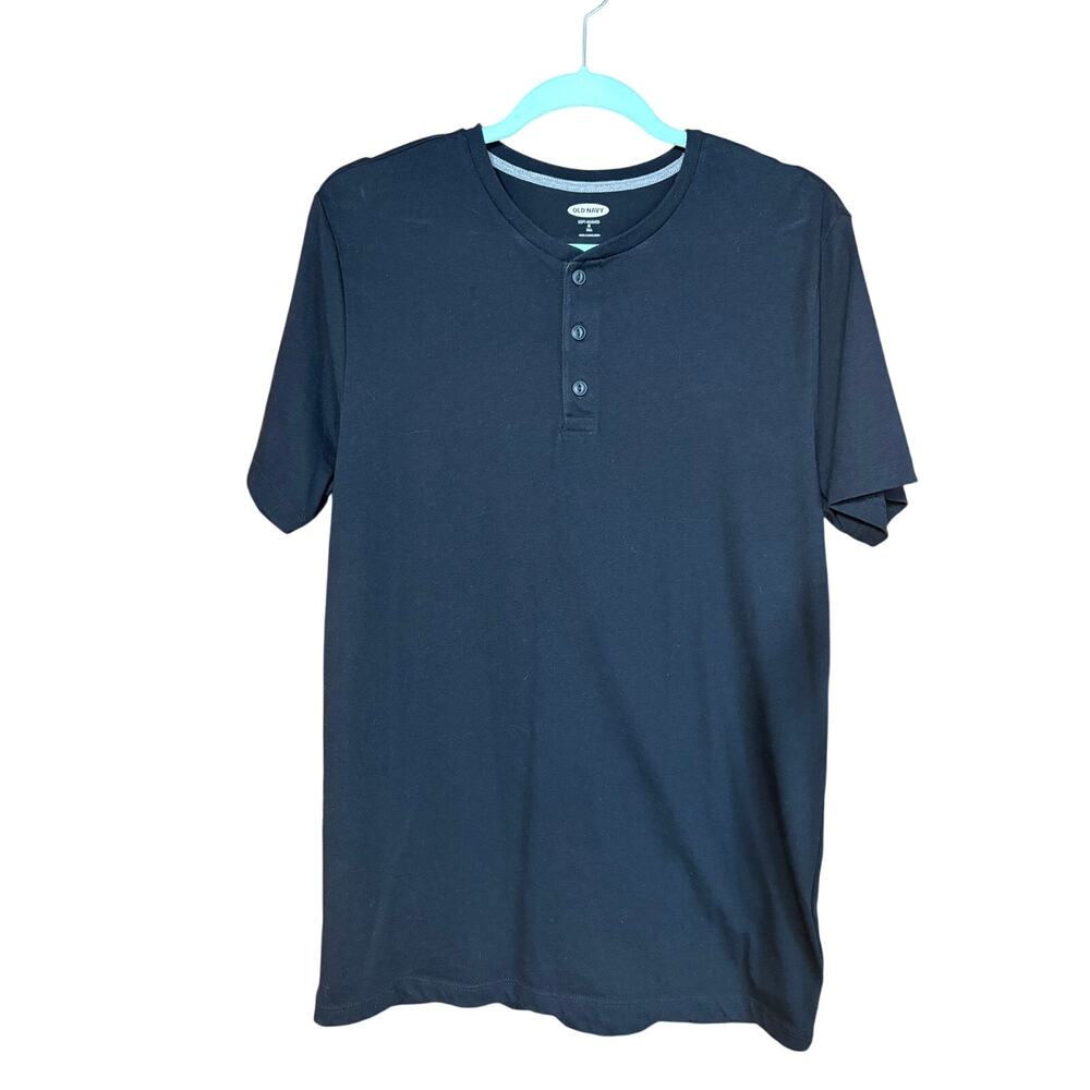 Old Navy Men’s Tall Black Henley T Shirt Medium GUC